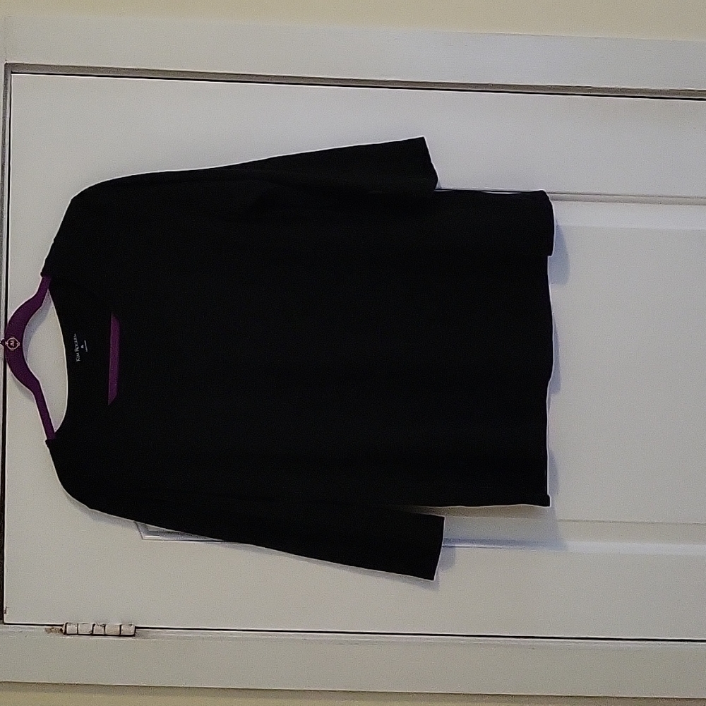 Kim Rogers, XL, Black, Asymmetrical Print, 3/4 Sleeve
